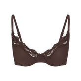 FITS EVERYBODY LACE UNLINED SCOOP BRA | ESPRESSO