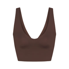 NikeSKIMS MATTE V-NECK BRA TOP | DARK SEPIA