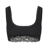 LIGHTWEIGHT COTTON LACE SCOOP BRALETTE | SOOT TONAL