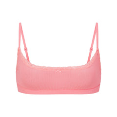 LIGHTWEIGHT COTTON POINTELLE SCOOP BRALETTE | MELON TONAL