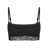 LIGHTWEIGHT COTTON STRAIGHT NECK BRALETTE | SOOT TONAL
