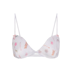 LIGHTWEIGHT SATIN TRIANGLE BRALETTE | SNOW ESSENTIALS BAG