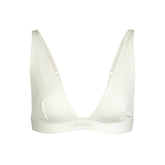 COTTON RIB PLUNGE BRALETTE | BONE