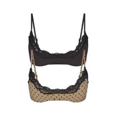 FITS EVERYBODY LACE SCOOP BRALETTE 2-PACK | MINI POLKA DOT AND ONYX