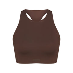 NikeSKIMS MATTE HIGH NECK BRA | DARK SEPIA