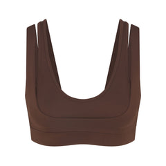 NikeSKIMS MATTE DOUBLE STRAP SCOOP BRA | DARK SEPIA