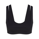 NikeSKIMS MATTE DOUBLE STRAP SCOOP BRA | OBSIDIAN
