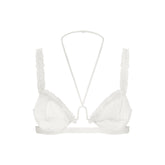 ULTRA FINE MESH RUFFLE BRA | IVORY