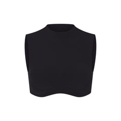 NikeSKIMS STUDIO STRETCH MOCK NECK BRA TOP | OBSIDIAN