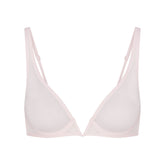 ULTRA FINE MESH DEEP PLUNGE BRA | BARELY PINK
