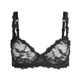 STRETCH LACE UNLINED DEMI BRA | SOOT