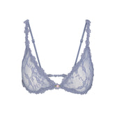 STRETCH LACE TRIANGLE BRALETTE | SLATE