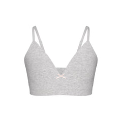 COTTON SEAMLESS JUNIORS TRAINING BRA 2-PACK | LIGHT HEATHER GREY AND SOOT