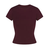 COTTON RIB T-SHIRT | CURRANT