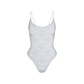 STRETCH LACE SCOOP NECK BODYSUIT | POWDER BLUE