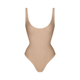 SKIMS BODY SCOOP LOW BACK THONG BODYSUIT | CLAY