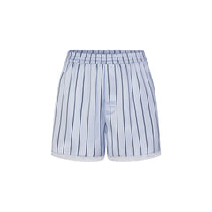 WOVEN SHINE LACE BOXER | PERIWINKLE WIDE STRIPE