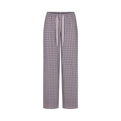 COTTON POPLIN SLEEP OVERSIZED PANT | IRIS MICA NAVY CHECK