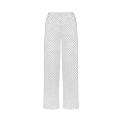 COTTON POPLIN SLEEP STRAIGHT LEG PANT | ONYX DOT PRINT
