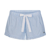 COTTON POPLIN SLEEP RUFFLE SHORT | MARINA MESH STRIPE