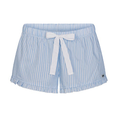 COTTON POPLIN SLEEP RUFFLE SHORT | MARINA MESH STRIPE
