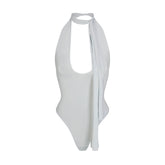 CUPRO JERSEY HALTER BODYSUIT | PEARL
