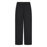WOVEN COTTON OVERSIZED STRAIGHT LEG PANT | ONYX
