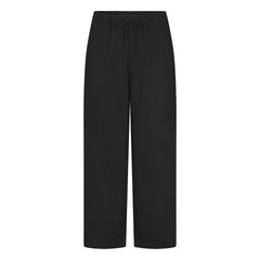 WOVEN COTTON OVERSIZED STRAIGHT LEG PANT | ONYX