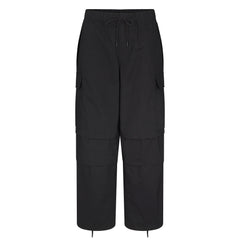WOVEN COTTON OVERSIZED LOW RISE CARGO PANT | ONYX