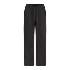 LIGHTWEIGHT SATIN STRAIGHT LEG PANT | OBSIDIAN