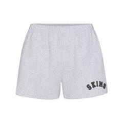 COTTON FLEECE LOGO CLASSIC SHORT | LIGHT HEATHER GREY WITH ONYX LOGO