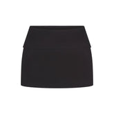 COTTON RIB FOLDOVER MINI SKIRT | SOOT