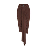 VETTESE X SKIMS SHEER MODAL DRAPED MIDI SKIRT | COCOA