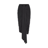 VETTESE X SKIMS SHEER MODAL DRAPED MIDI SKIRT | ONYX