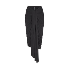 VETTESE X SKIMS SHEER MODAL DRAPED MIDI SKIRT | ONYX