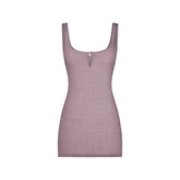 SHEER RIB MINI SLIP DRESS | ZINC