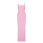 FITS EVERYBODY LACE LONG SLIP DRESS | BUBBLE GUM TONAL