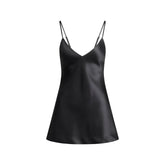 HEAVYWEIGHT SATIN CAMI MINI DRESS | ONYX