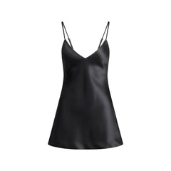 HEAVYWEIGHT SATIN CAMI MINI DRESS | ONYX