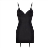 LACE SHAPEWEAR MINI SLIP DRESS | ONYX