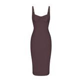 SKIMS BODY MIDI DRESS | RAISIN