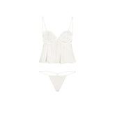 SKIMS ROMANCE BABYDOLL TOP AND STRING THONG SET | IVORY
