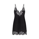 SILK LACE MINI SLIP DRESS | ONYX