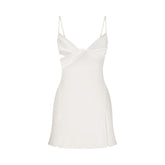 SKIMS ROMANCE DRAPED MINI SLIP DRESS | IVORY