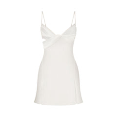 SKIMS ROMANCE DRAPED MINI SLIP DRESS | IVORY