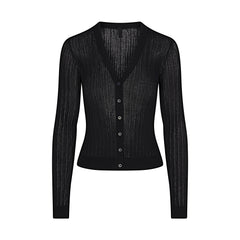 SHEER KNIT CARDIGAN | ONYX