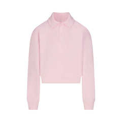COTTON FLEECE POLO SWEATSHIRT | CHERRY BLOSSOM