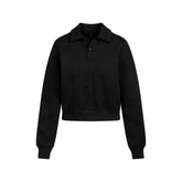 COTTON FLEECE POLO SWEATSHIRT | ONYX