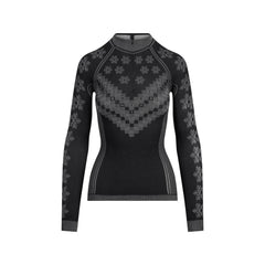 SKIMS FIRST LAYERS HALF ZIP LONG SLEEVE | OBSIDIAN WINTER FAIR ISLE
