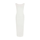 SMOOTH LAYERS CUT OUT LONG DRESS | EGRET